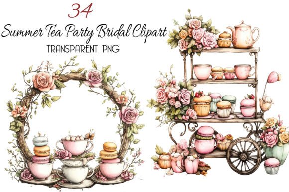 Download Summer Tea Party Bridal Clipart - Bridal Collection