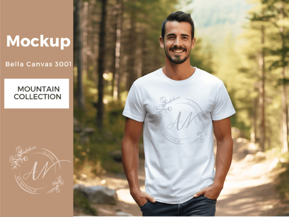 Download Bella Canvas Mockup - Men White Tshirt - Canvas mockup Collection